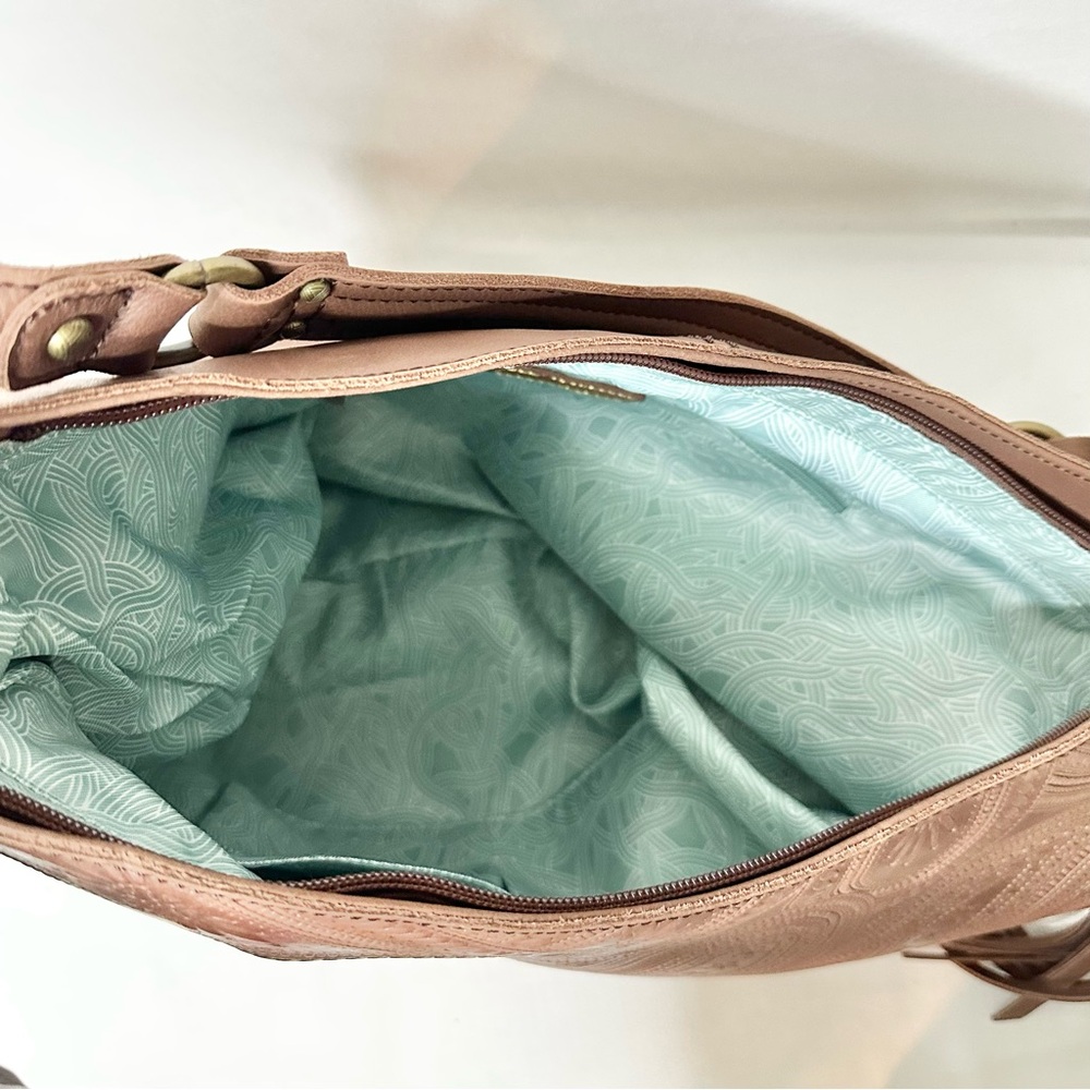 The Sak Sliver Lake Embossed Leather Vintage Finished Hobo Shoulder Bag NWT - Picture 5 of 9